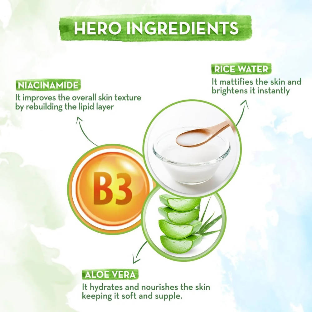 Mamaearth Rice Oil-Free Face Moisturizer With Rice Water & Niacinamide | Grocsy