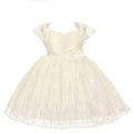 Asmaani Baby Girl's Off-White Colour Satin A-Line Maxi Full Length Dress (AS-DRESS-22160) | Grocsy