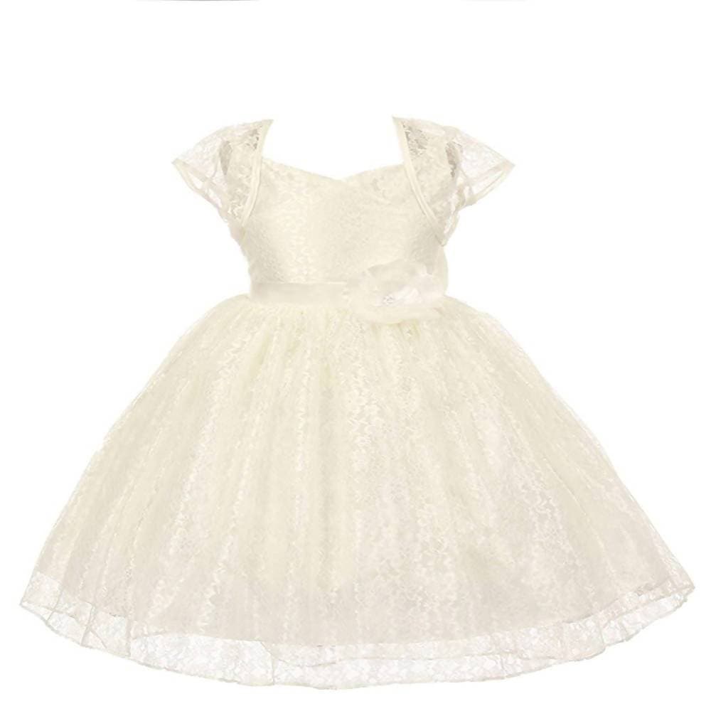 Asmaani Baby Girl's Off-White Colour Satin A-Line Maxi Full Length Dress (AS-DRESS-22160) | Grocsy