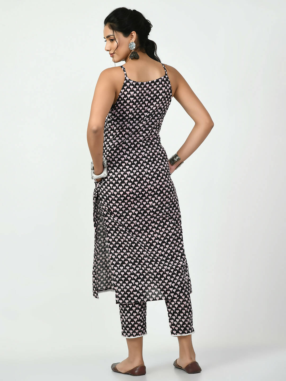 Myshka Women's Black Straight Printed Kurta | Grocsy