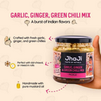 Jhaji Taste of Mithila Garlic, Ginger, Chilli Mix Pickle | Grocsy