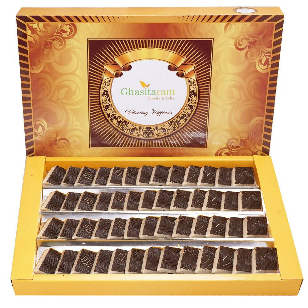 Ghasitaram Chocolate Coated Kaju Katli Sweets | Grocsy