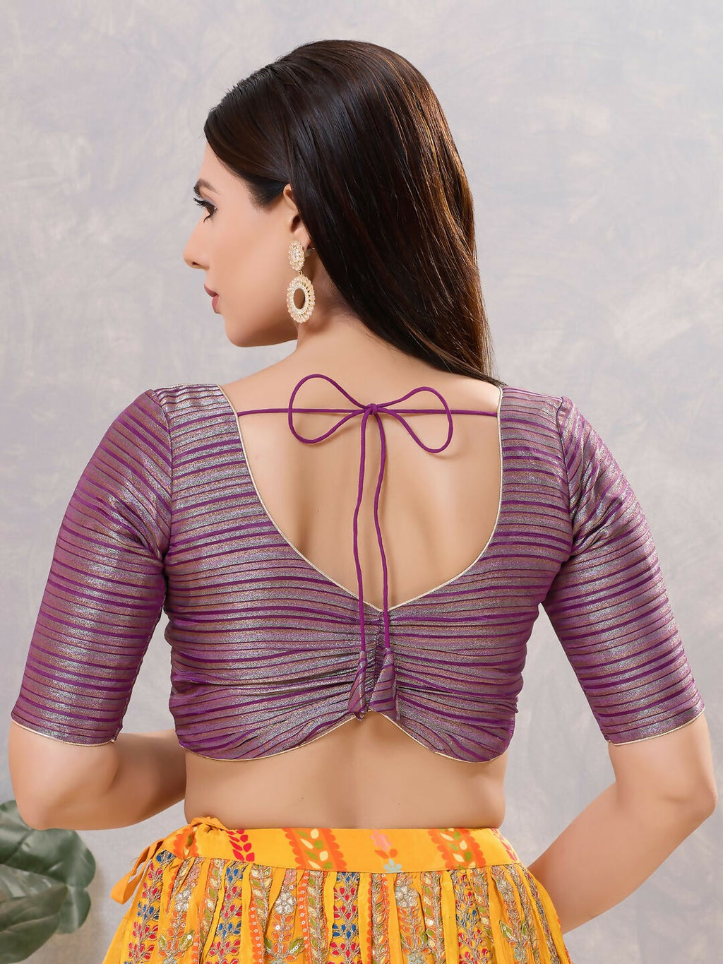 Joban Fashion Women Silk Purple Stitched Blouse | Grocsy