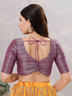 Joban Fashion Women Silk Purple Stitched Blouse | Grocsy