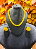 Inhanns Noor-E-Jalwa – Handmade Crystal Bead Necklace / Necklace With Earrings -Adjustable - Yellow | Grocsy