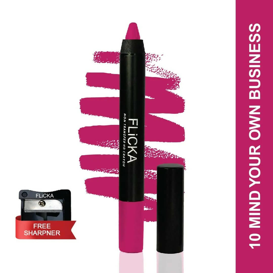 FLiCKA Lasting Lipsence Crayon Lipstick 10 Mind Your Own Business - Dark Red | Grocsy