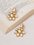 Kundan Earrings (Gold) - Ruby Raang