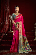Joban Fashion Pink Paithani Silk Blend Butti Saree | Grocsy