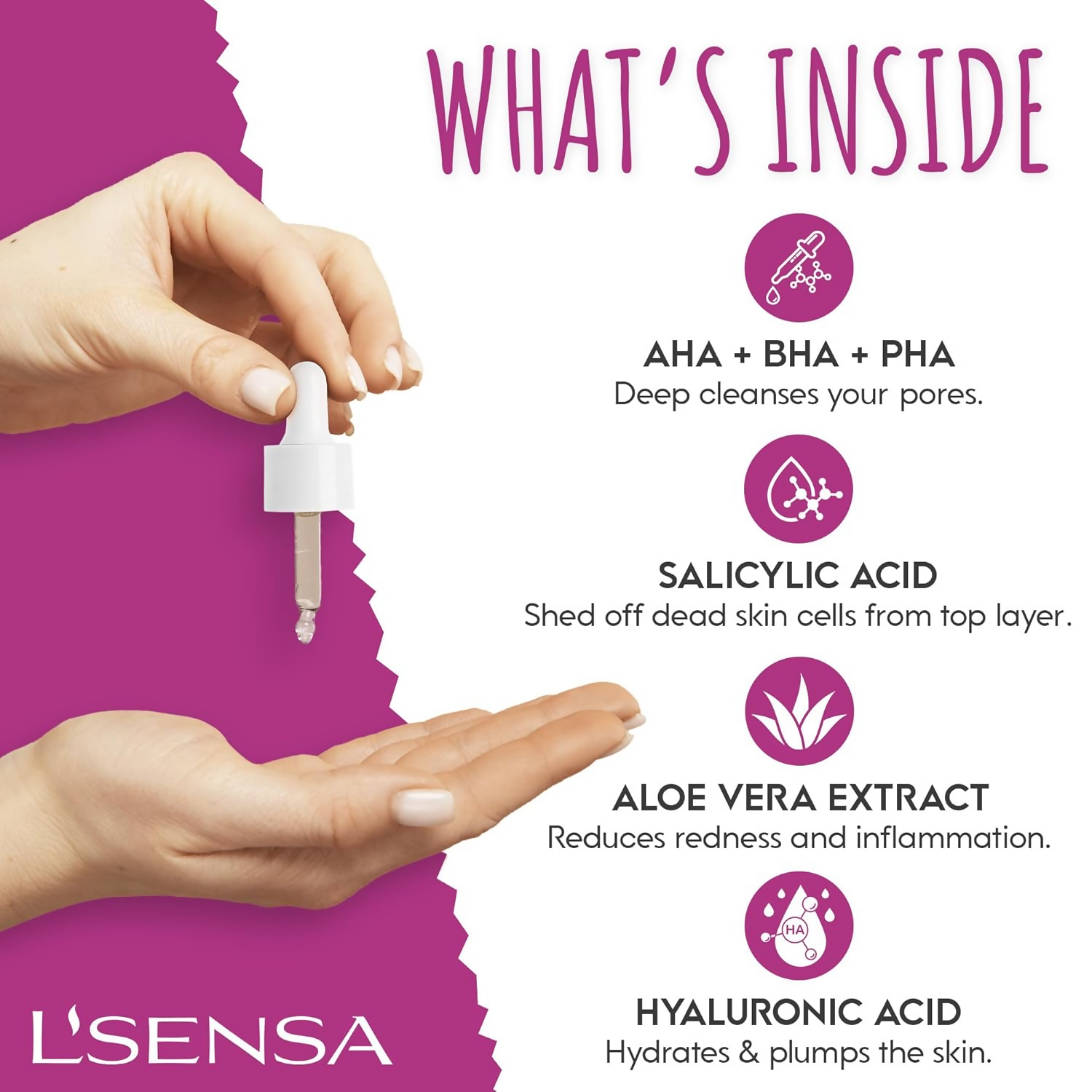 L'Sensa 32% AHA+BHA+PHA Serum For All Skin Types | Grocsy