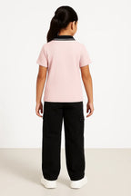 Chilins Girls Cotton Solid Collared Polo T-shirt | Grocsy