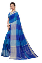 Vamika Blue Cotton Silk Weaving Saree | Grocsy