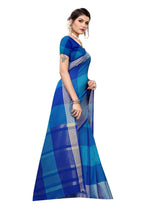 Vamika Blue Cotton Silk Weaving Saree | Grocsy