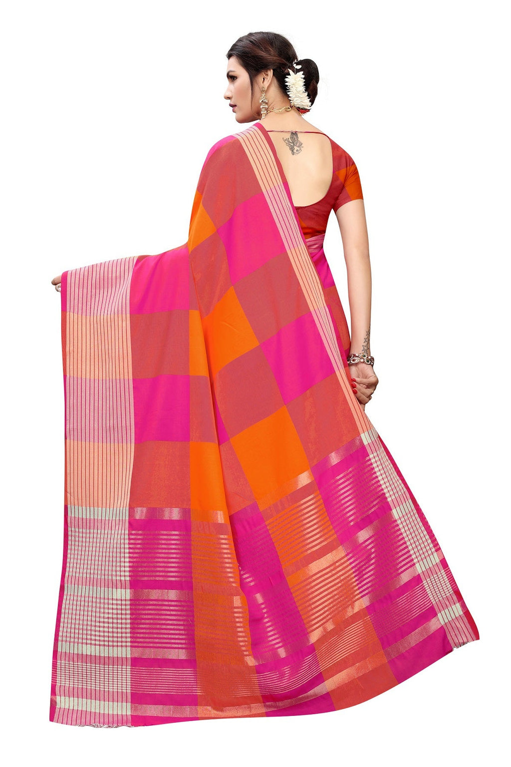 Vamika Magenta Cotton Silk Weaving Saree | Grocsy