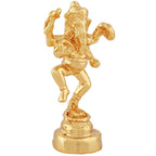 Estele Gold-Polished God of beginnings Lord Ganesha Idol with stand on one leg for Home/Office Decors