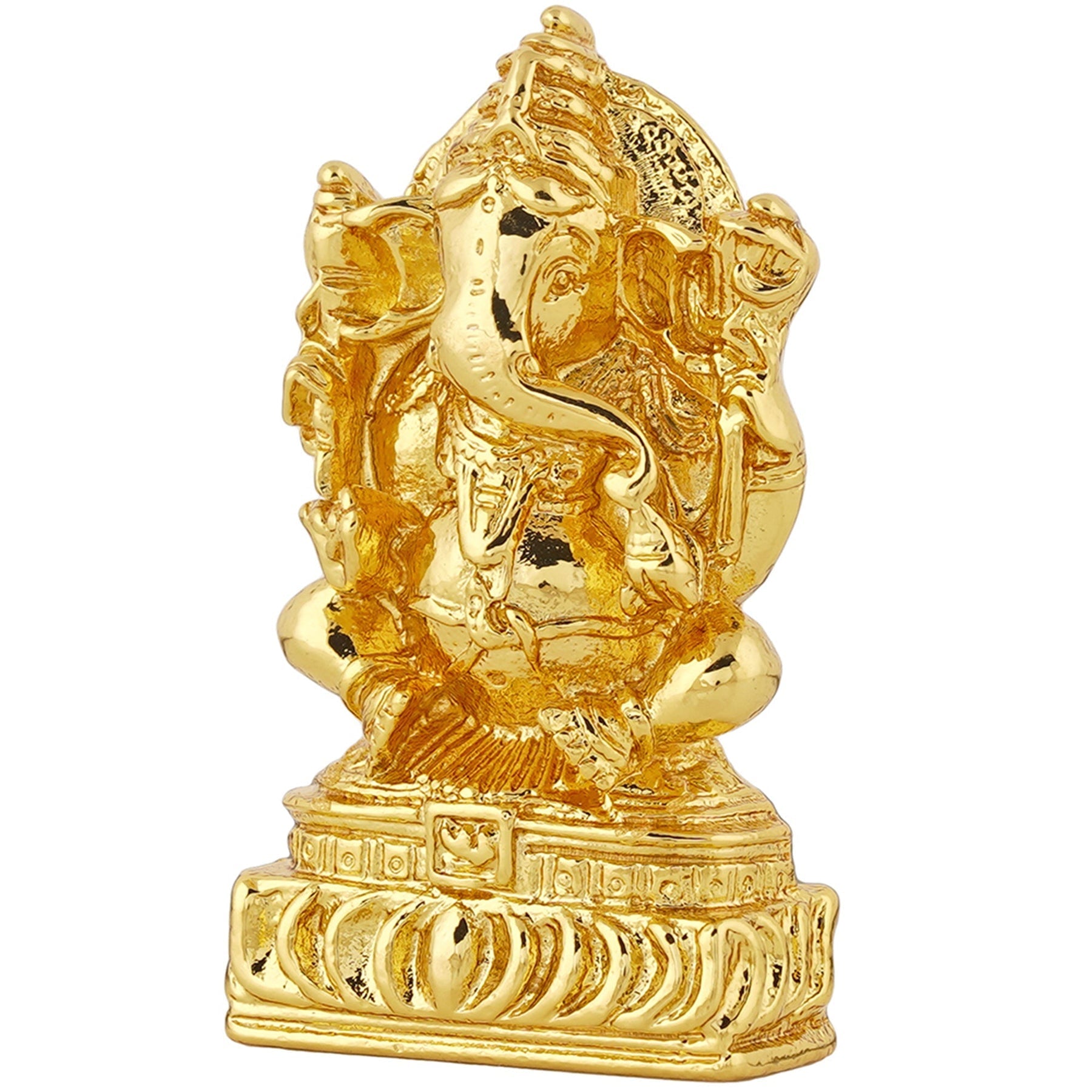 Estele Gold-Polished Spiritual Lord Ganesha Idol for Gifts & HouseWarming/Home/Office Decors