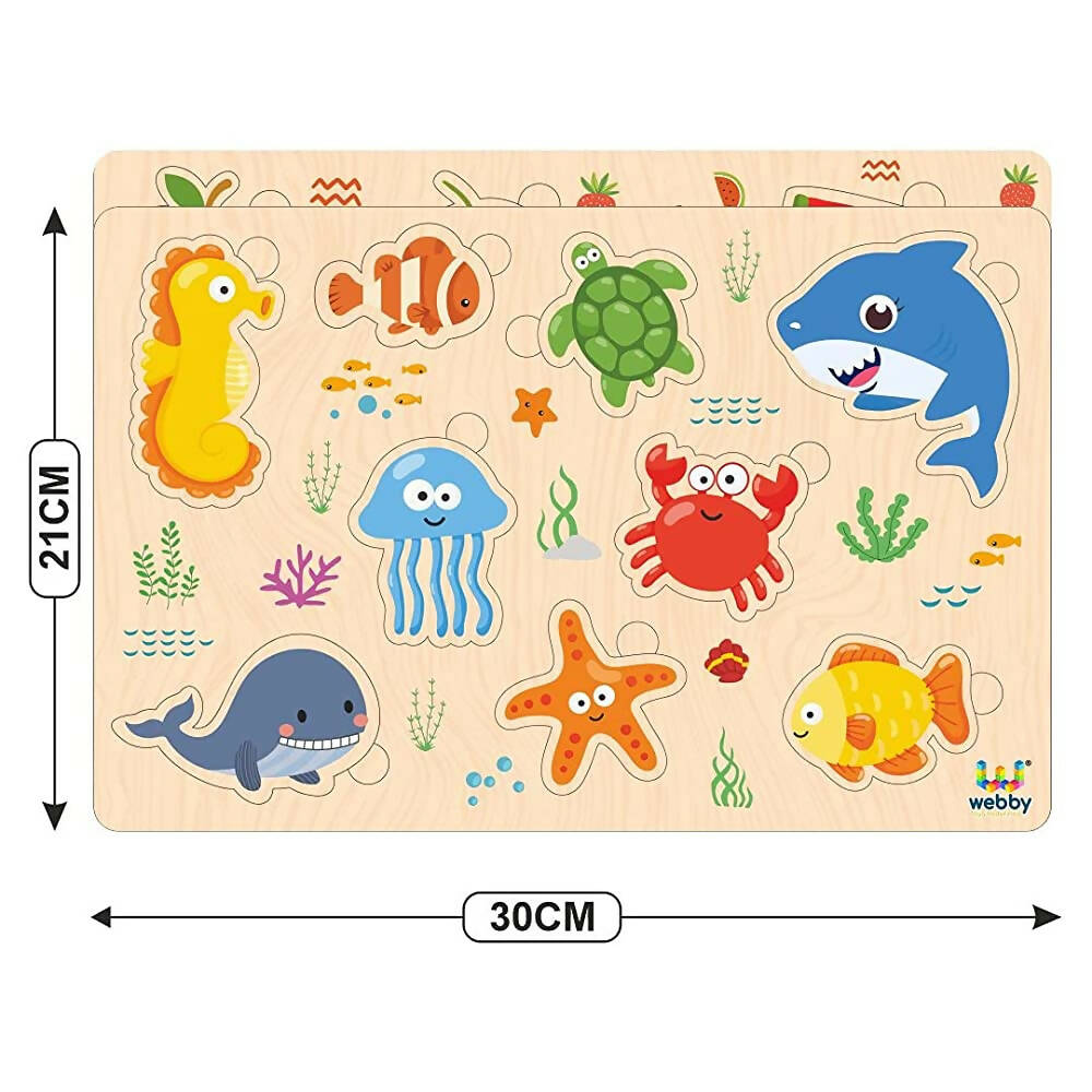 Webby Wooden Educational Puzzle for Preschool Kids- Set of 6 | Grocsy