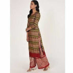Cheera Women's Beautiful Gold Print Straight Kurta (CH068K) | Grocsy
