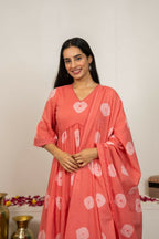 Joban Fashion Pink Tie & Dye Cotton Suit Set | Grocsy