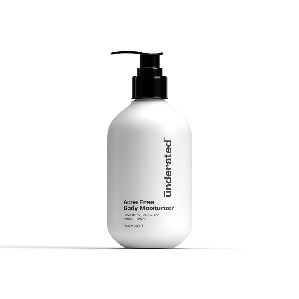 Underated Acne Free Body Moisturizer Powered With Cocoa Butter, Neem And Turmeric | Grocsy