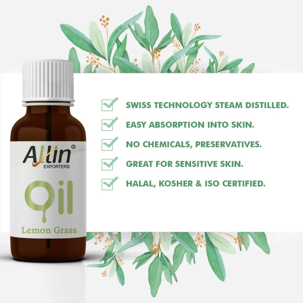 Allin Exporters Lemon Grass Essential Oil | Grocsy