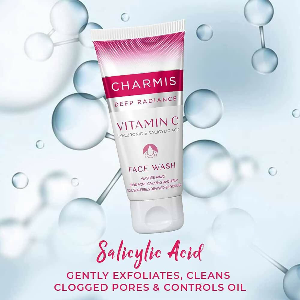 Charmis Deep Radiance Vitamin C Face Wash with Hyaluronic Acid & Salicylic Acid | Grocsy