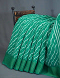 Shades Of Leaf Green With Lehariya Design Semi Chanderi Saree By Gayathri Reddy Designer Studio | Grocsy
