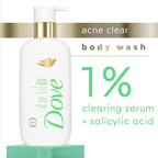 Dove Acne Clear Serum Body Wash with 1% Clearing Serum + Salicylic Acid | Grocsy