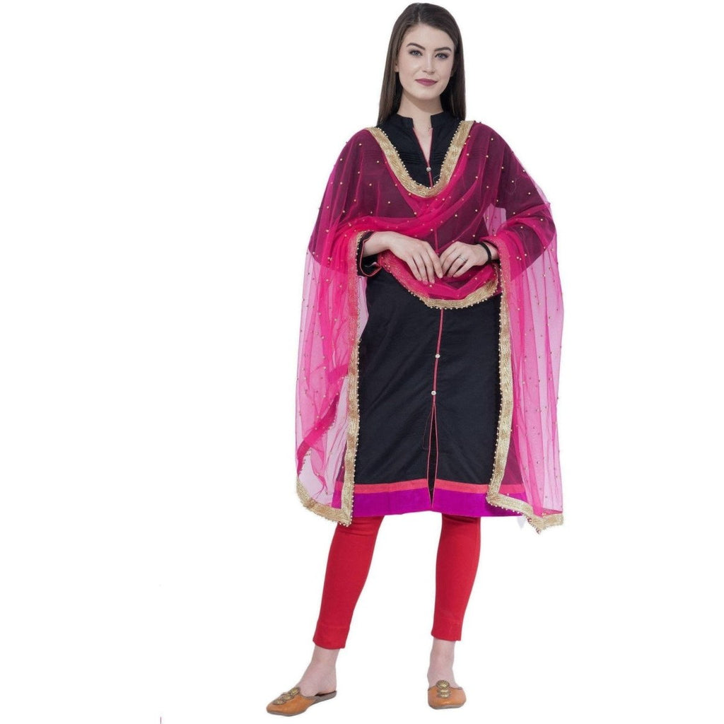 A R Silk Magenta Color Net Moti Dupattas and Chunnis | Grocsy