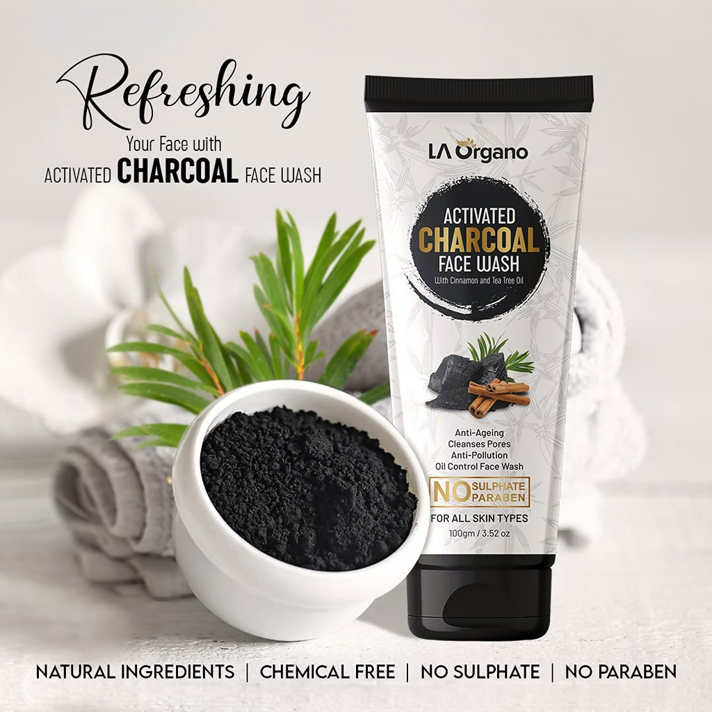 LA Organo Activated Charcoal Face Wash | Grocsy