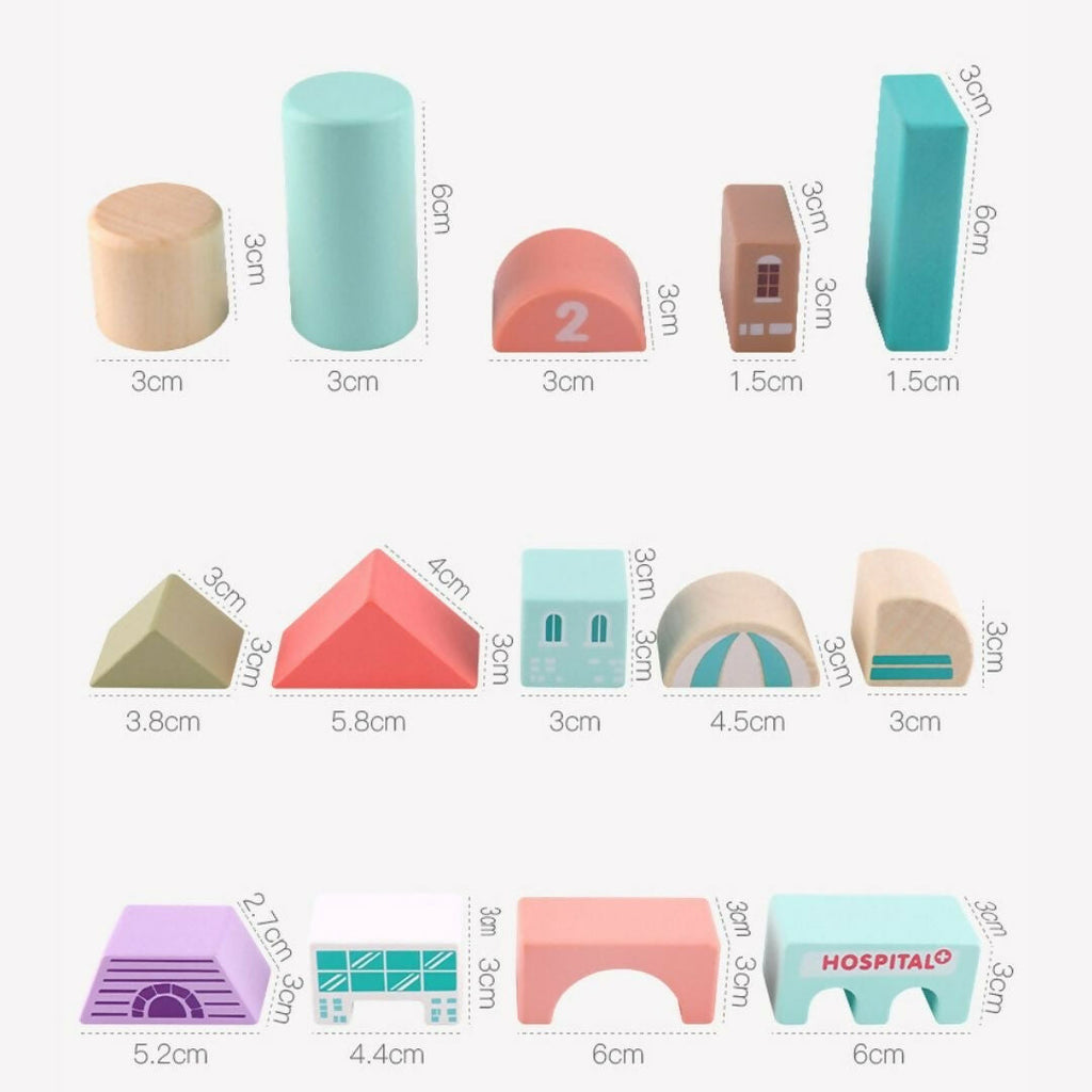 Nesta Toys 115 Pieces Wooden City Building Blocks, Stacking Educational Toys |Building Toys for Creative Play (3+ Years) | Grocsy