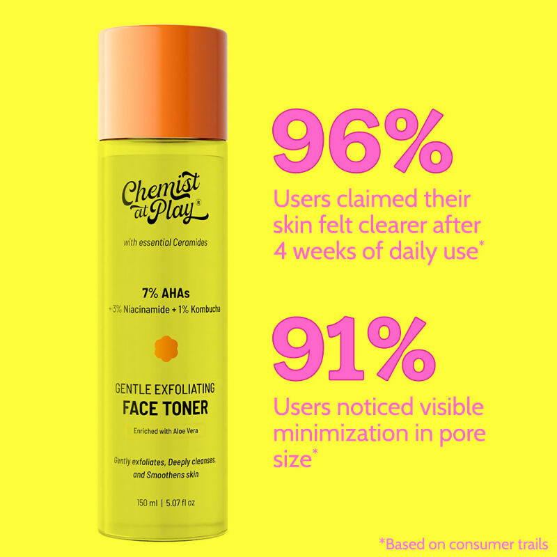 Chemist At Play Gentle Exfoliating Face Toner For Glowing Skin | Grocsy