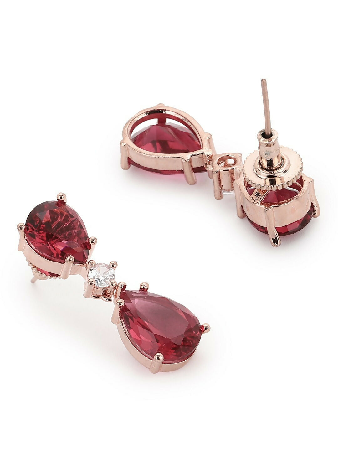 Maroon Stone Earrings- Ruby Raang | Grocsy