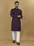 Anaita Purple Embroidered Rayon Straight Kurta | Grocsy