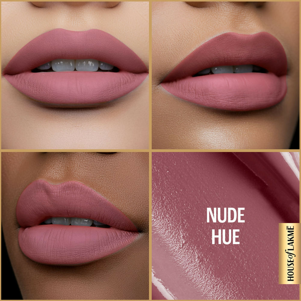 Lakme Ultimate Glam Matte Liquid Lipstick - Nude Hue | Grocsy