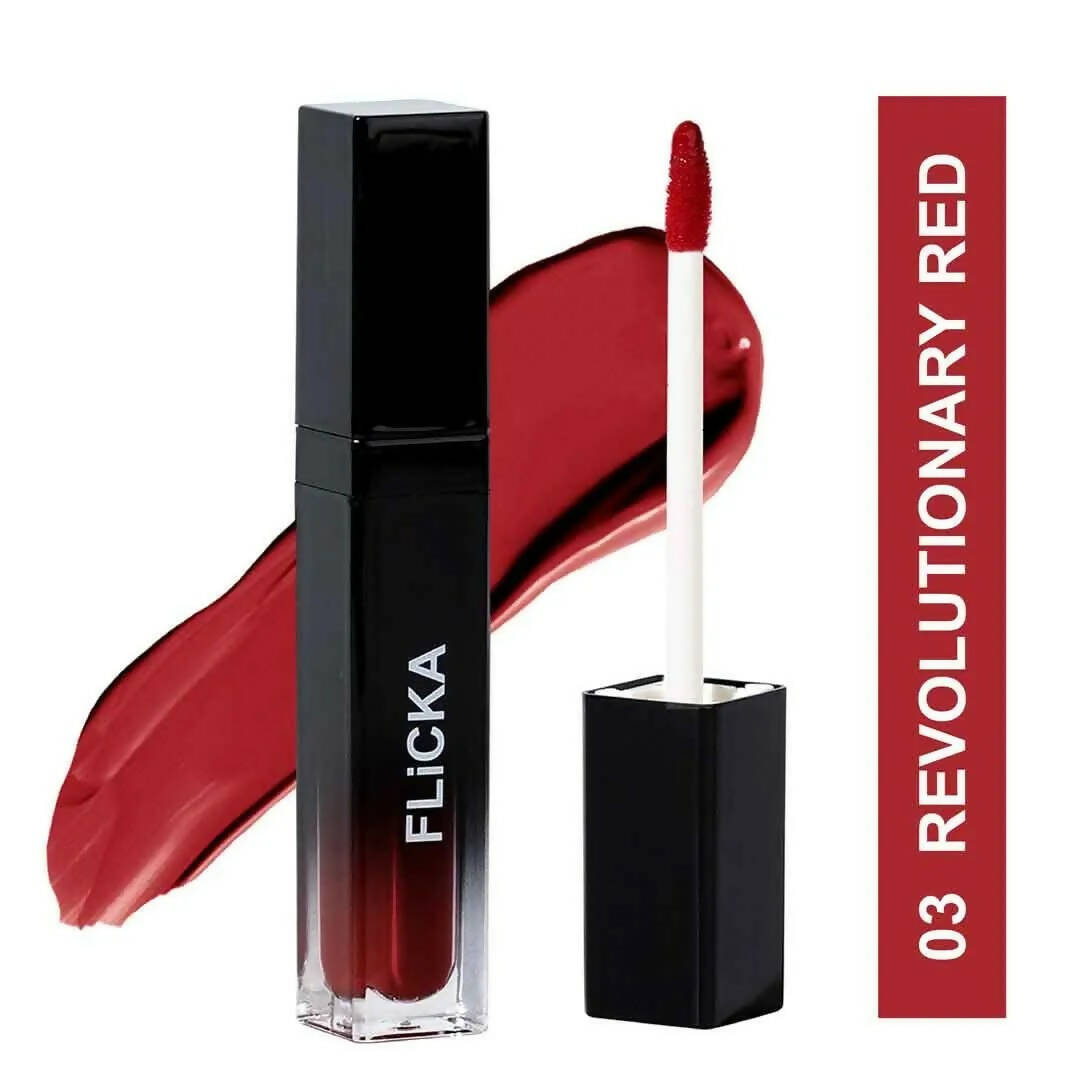 FLiCKA Set and Attack Liquid Matte Lipstick 03 Revolutionary Red | Grocsy