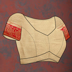 Lorenvalley Fashion Cream Cotton Woven Design with Zari Weaving Design Saree | Grocsy