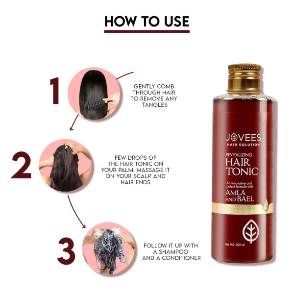 Jovees Revitalising Amla & Bael Hair Tonic For Long, Strong & Thick Hair | Grocsy