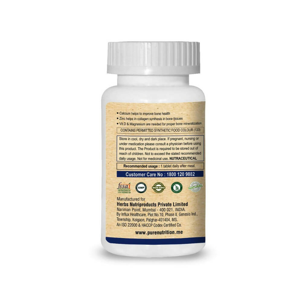 Pure Nutrition Ultra Calcium Citrate 1250mg Veg Tablets | Grocsy