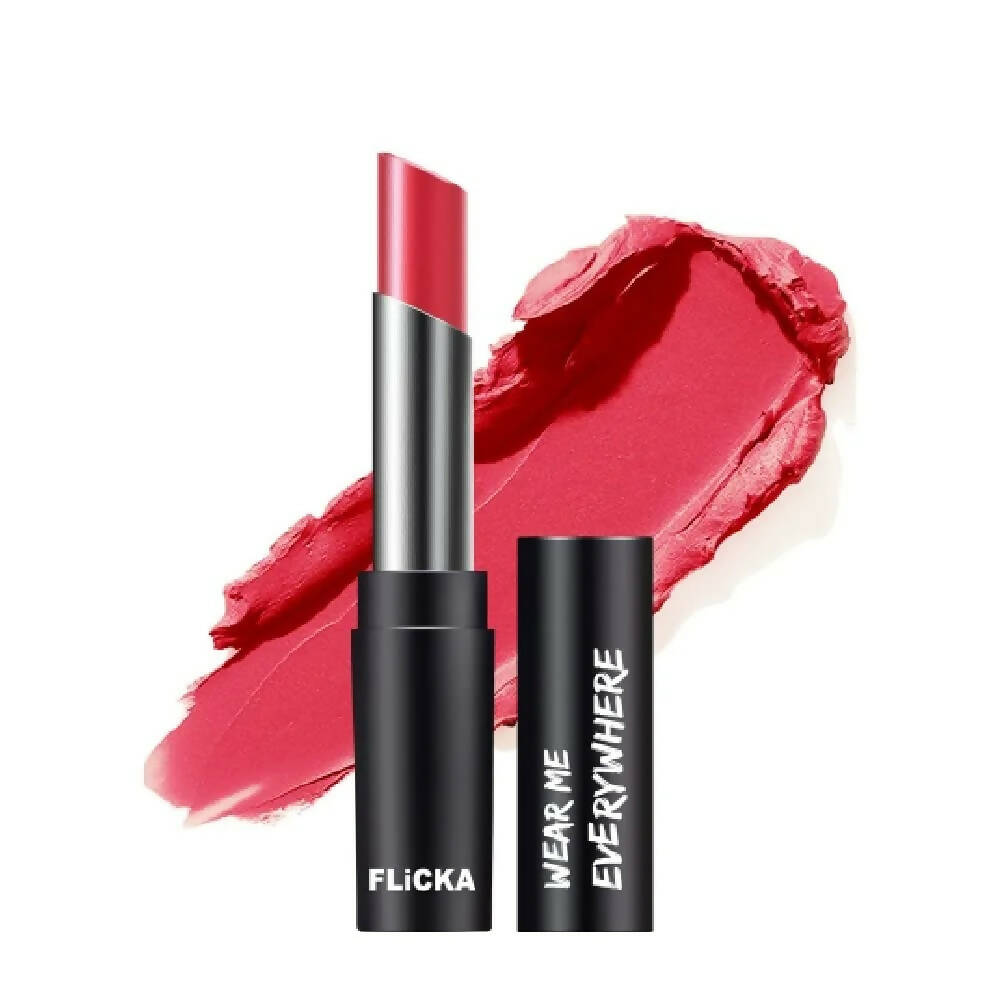 FLiCKA Wear Me Everywhere Creamy Matte Lipstick Fire To The Rain - Peach | Grocsy