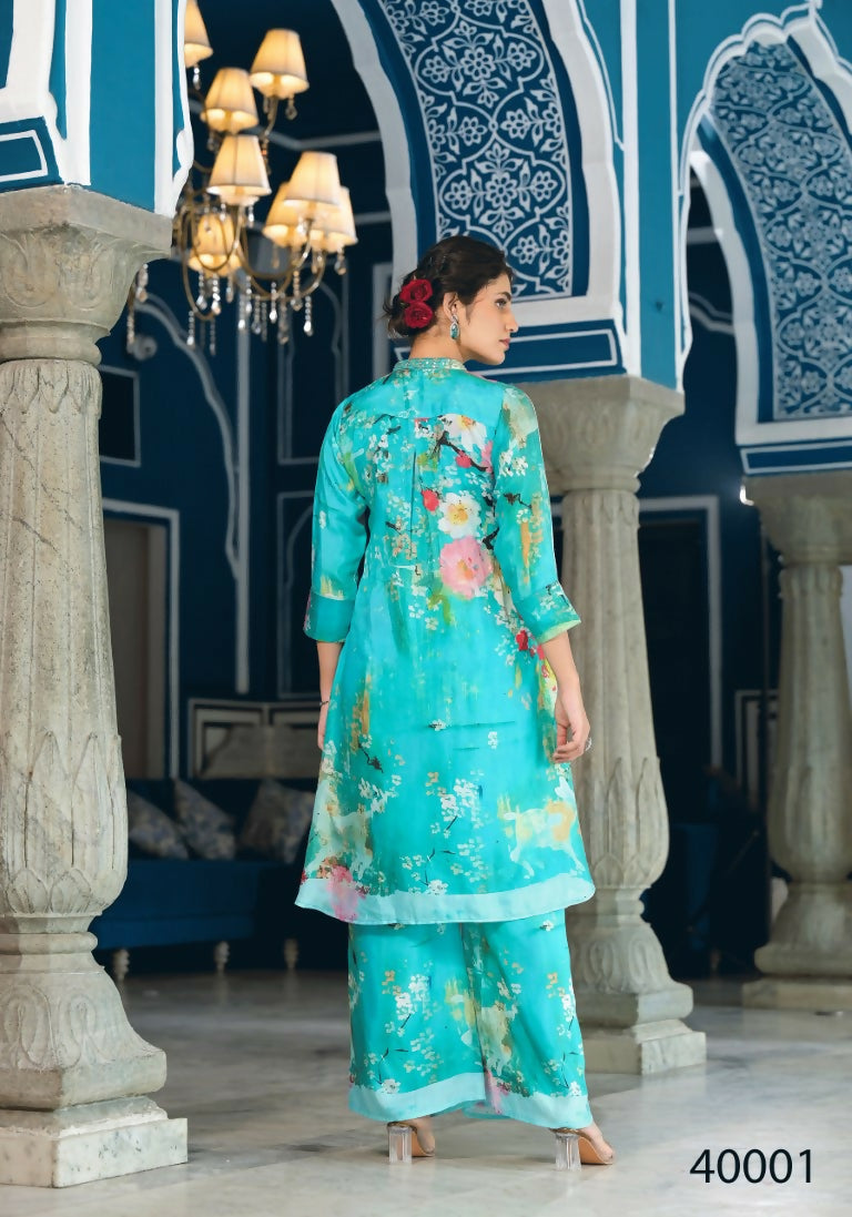 Designer Stylish Sky Pure Muslin Stitched Suit - Apoorva | Grocsy