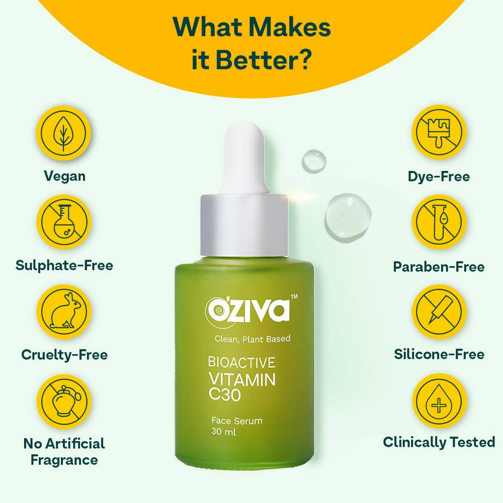 OZiva Bioactive Vitamin C30 Face Serum | Grocsy