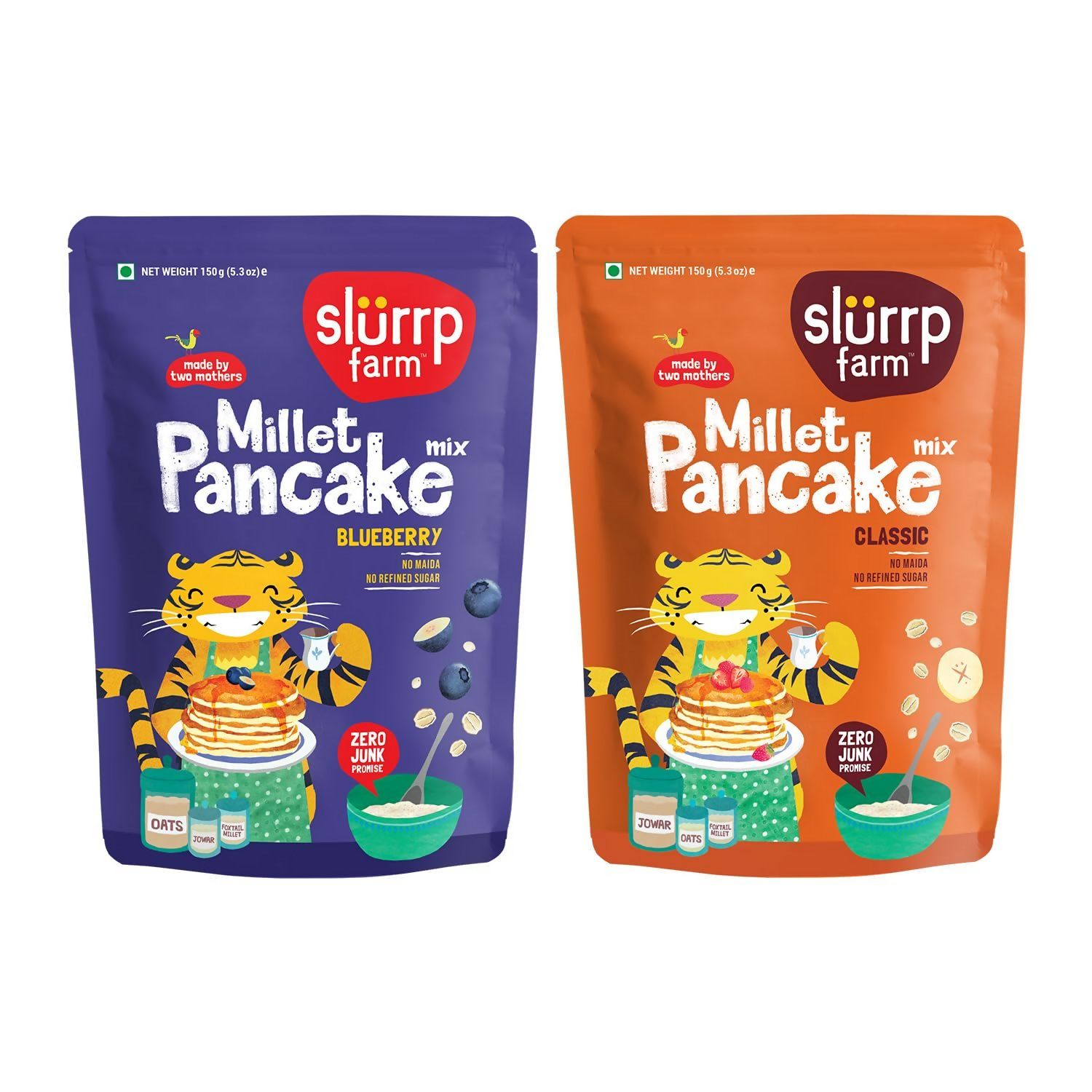 Slurrp Farm Millet Pancake Mix Combo Blueberry & Classic | Grocsy