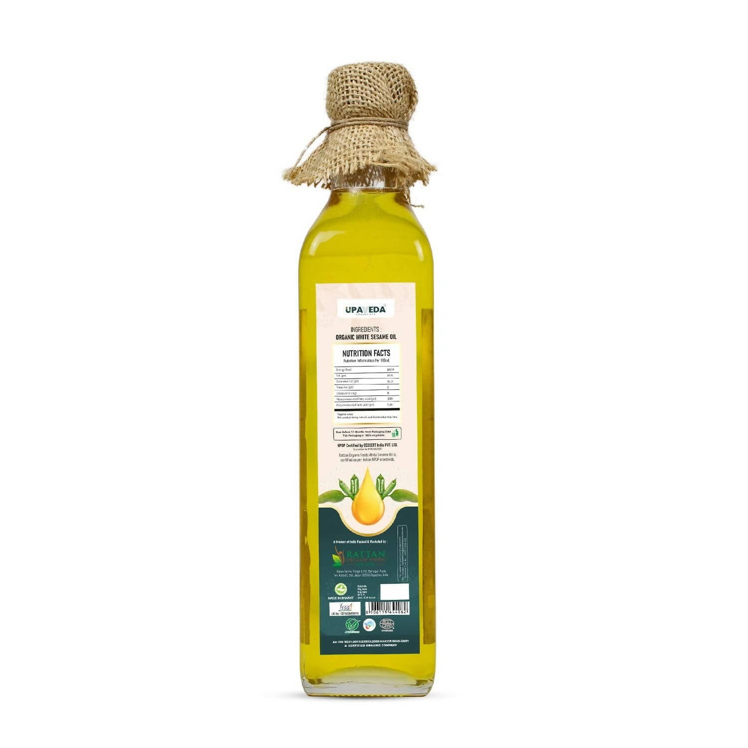 Upaveda Organic White Sesame Oil | Grocsy