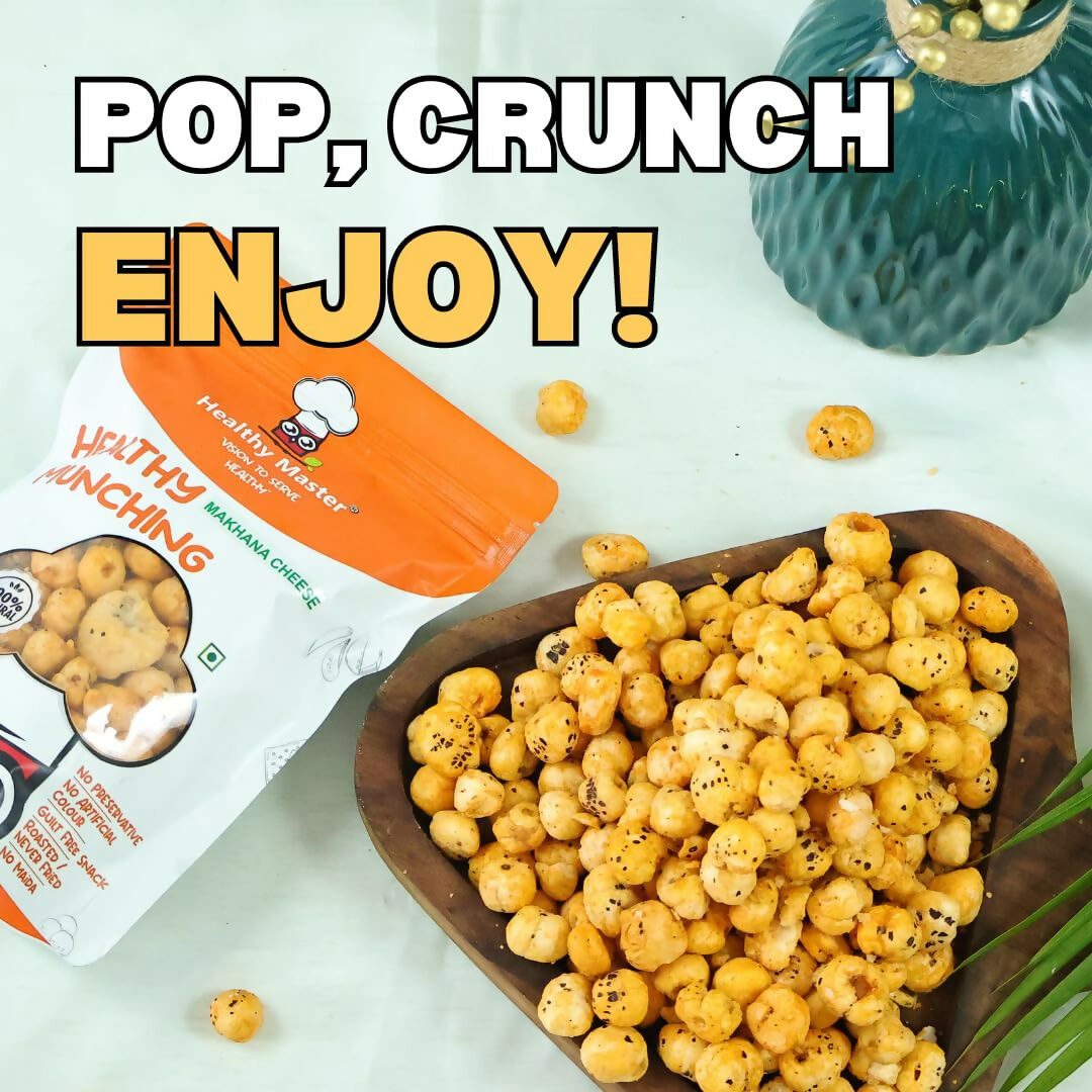 Healthy Master Crispy Makhana – Cheese Flavour Roasted Fox Nuts Snack | Grocsy