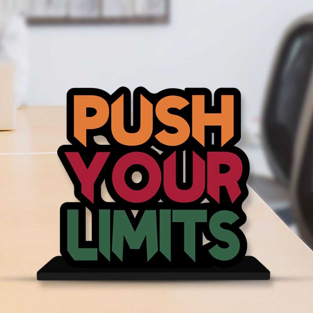 Artvibes Wooden Idols and Figurine Push Your Limit Quotes Table Decoration | Grocsy