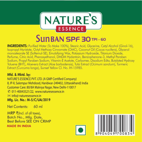 Nature's Essence Sun Ban Lotion SPF 30 | Grocsy