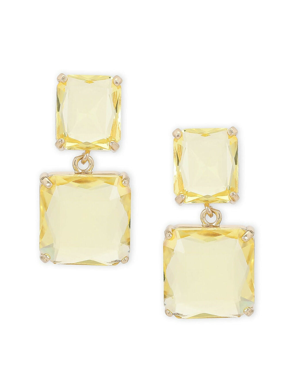 Yellow Duet Stone Earrings- Ruby Raang | Grocsy