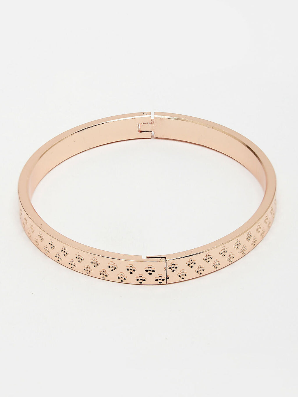 NVR Men's Rose Gold Stainless Steel Kada Bracelet