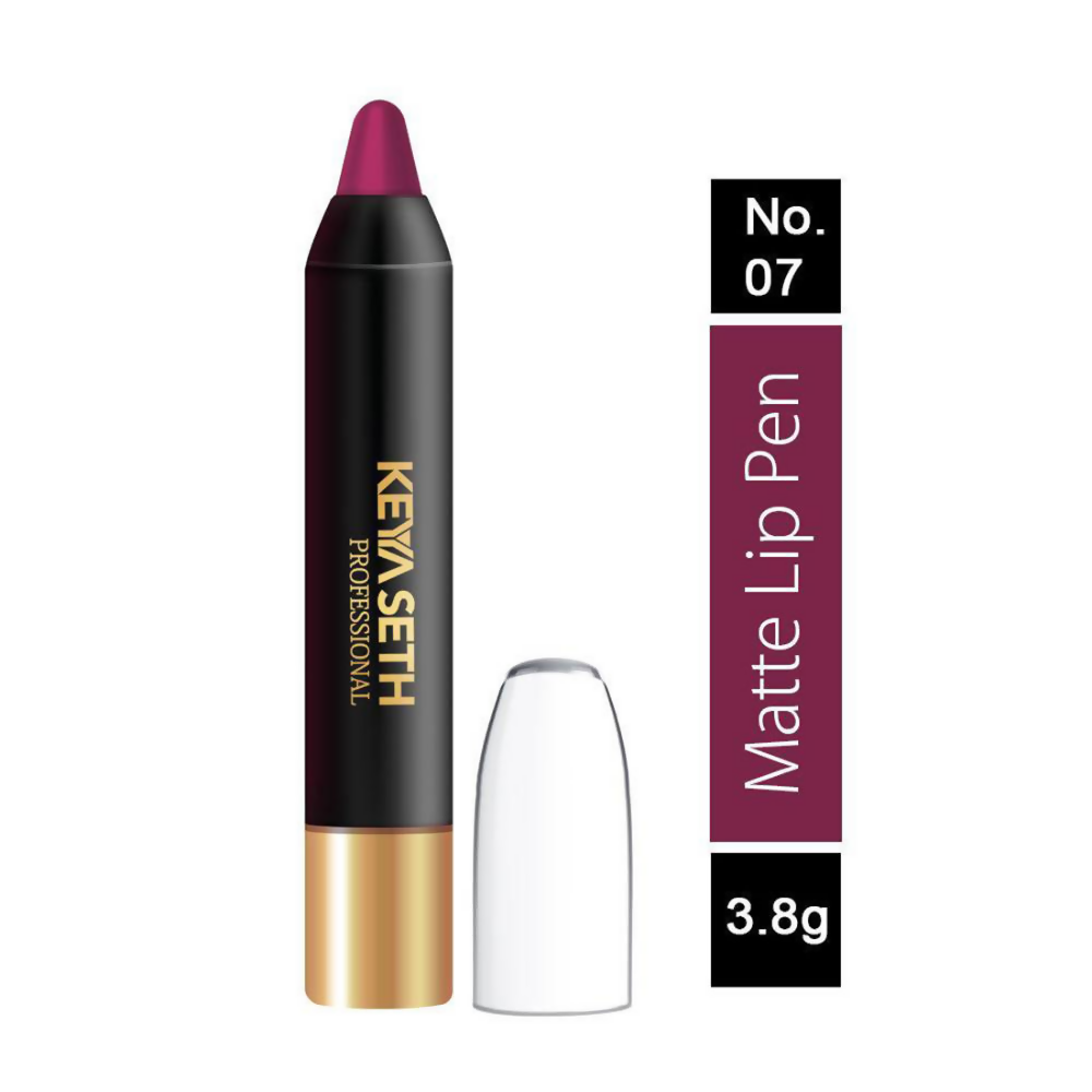 Keya Seth Aromatherapy Professional Matte Lip Pen - Deep Purple Plum | Grocsy