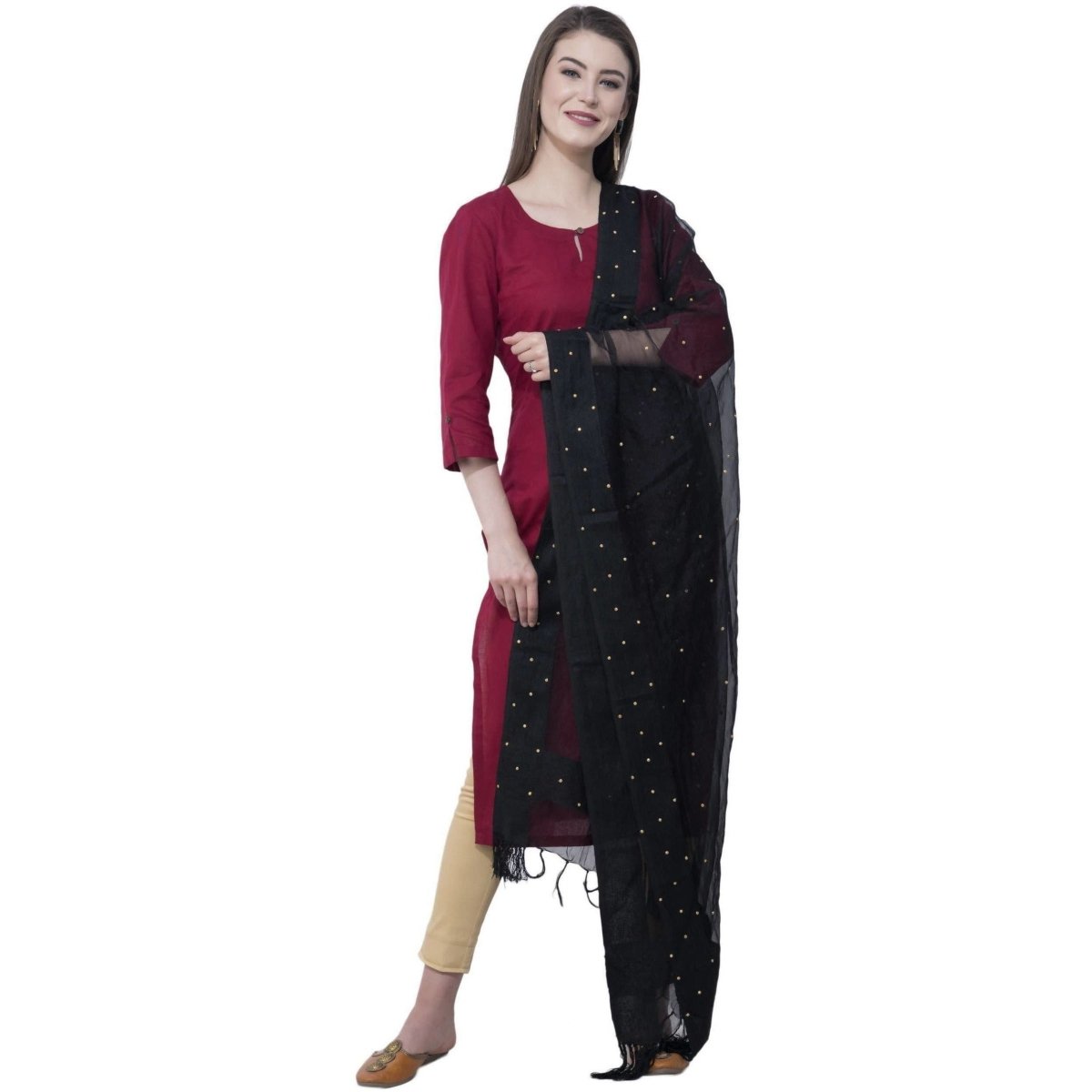 A R Silk Black Color Chandna Dupattas and Chunnis | Grocsy